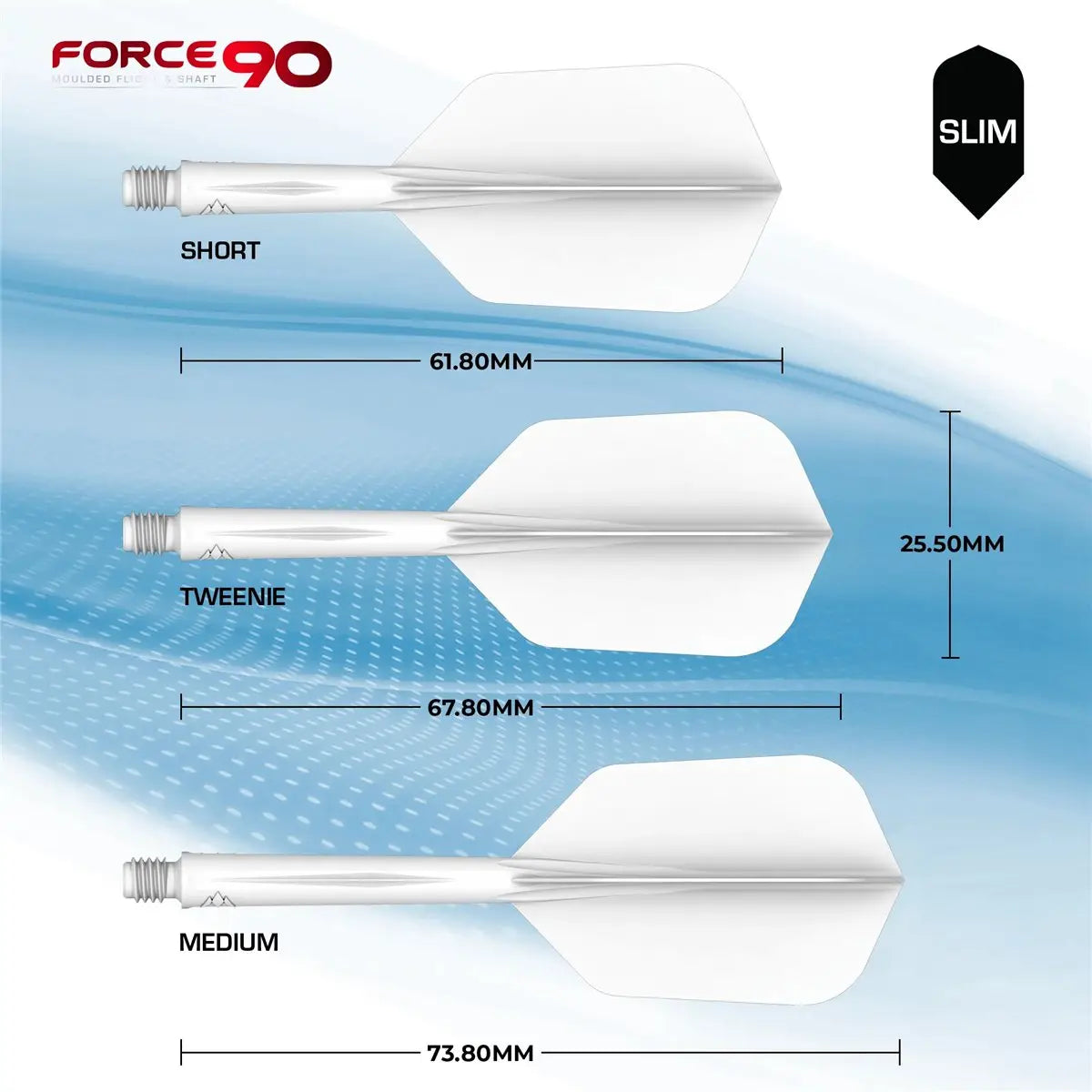 Mission Force 90 Shaft/Flight System Slim Shafts transparent