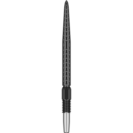 Target Swiss RVE Point 2024 – 26 mm Schwarz, strukturierte Wechselspitzen für Swiss Point Darts
