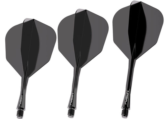 Winmau Fusion Shaft & Flight System – Short, Shape, Schwarz – 2-in-1 Flightlösung