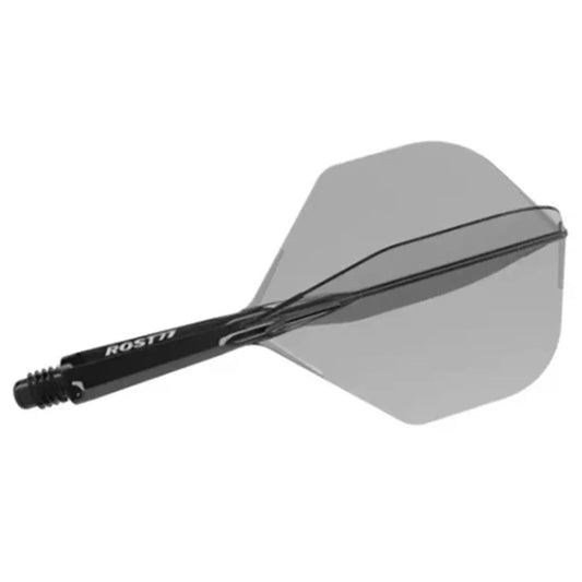 Cuesoul Dart Flight/Shaft ROST 77 Transparent Schwarz Small Standard Flights