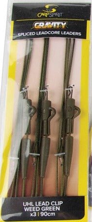 GRAVITY READY LEADER UHL Lead Clip - WEED GREEN X 3 - KM-Tackle