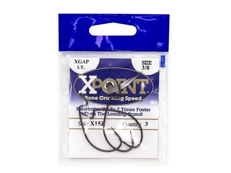 XPoint Wide Gap Hook ("X-Gap"),Black Nickel - KM-Tackle